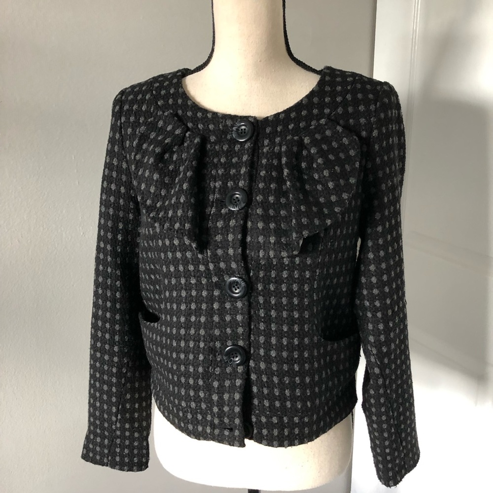 CLOSET ROMANTIC BLACK WOOL LADIES BLAZER | S